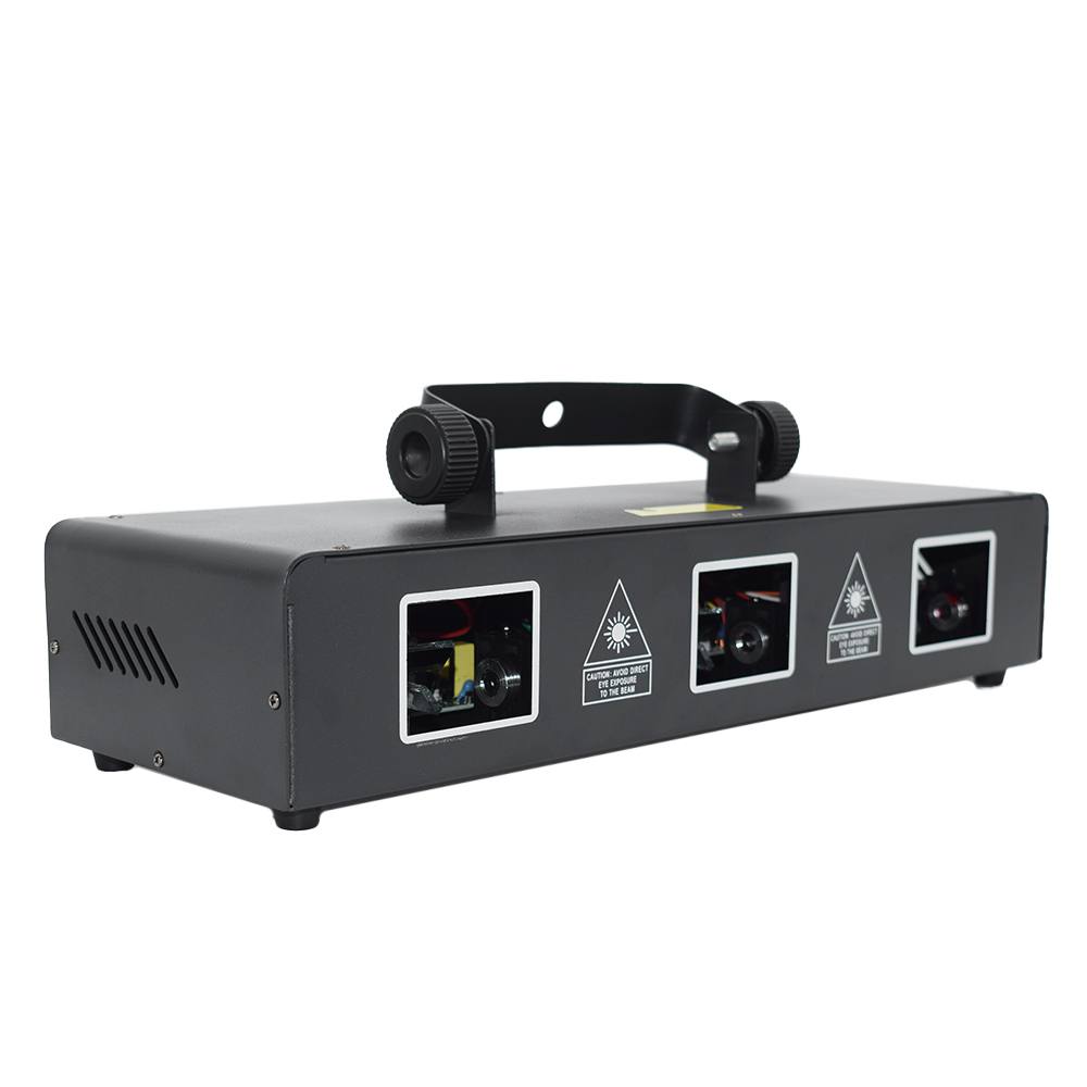 Professional LED Three-eye Rectangular Red Green Blue Laser Beam Lights DJ Bar Spotlights Flashing Laser Effect Stage Lights