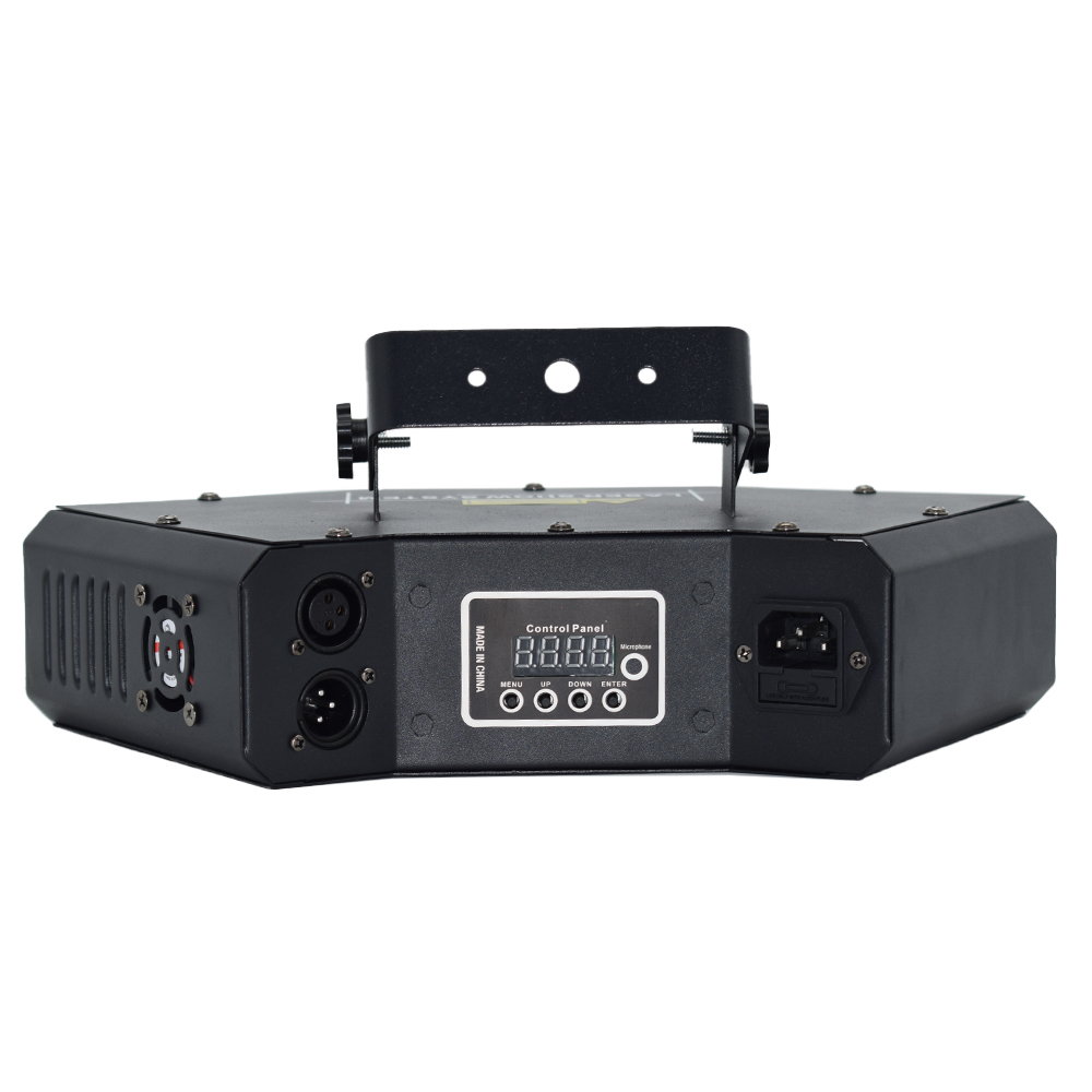 DJ Red Green Blue Color Lasers 3 Eyes Fan-shaped Laser Light DMX Sound Control Stage Lighting Projector for Disco Bar