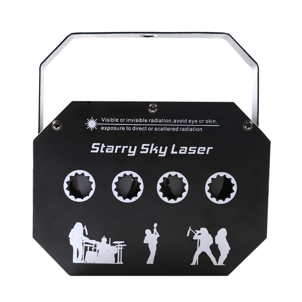 Quadruple Hole Starry Sky Lamp: Multi-Color DJ Laser Effects with DMX Control