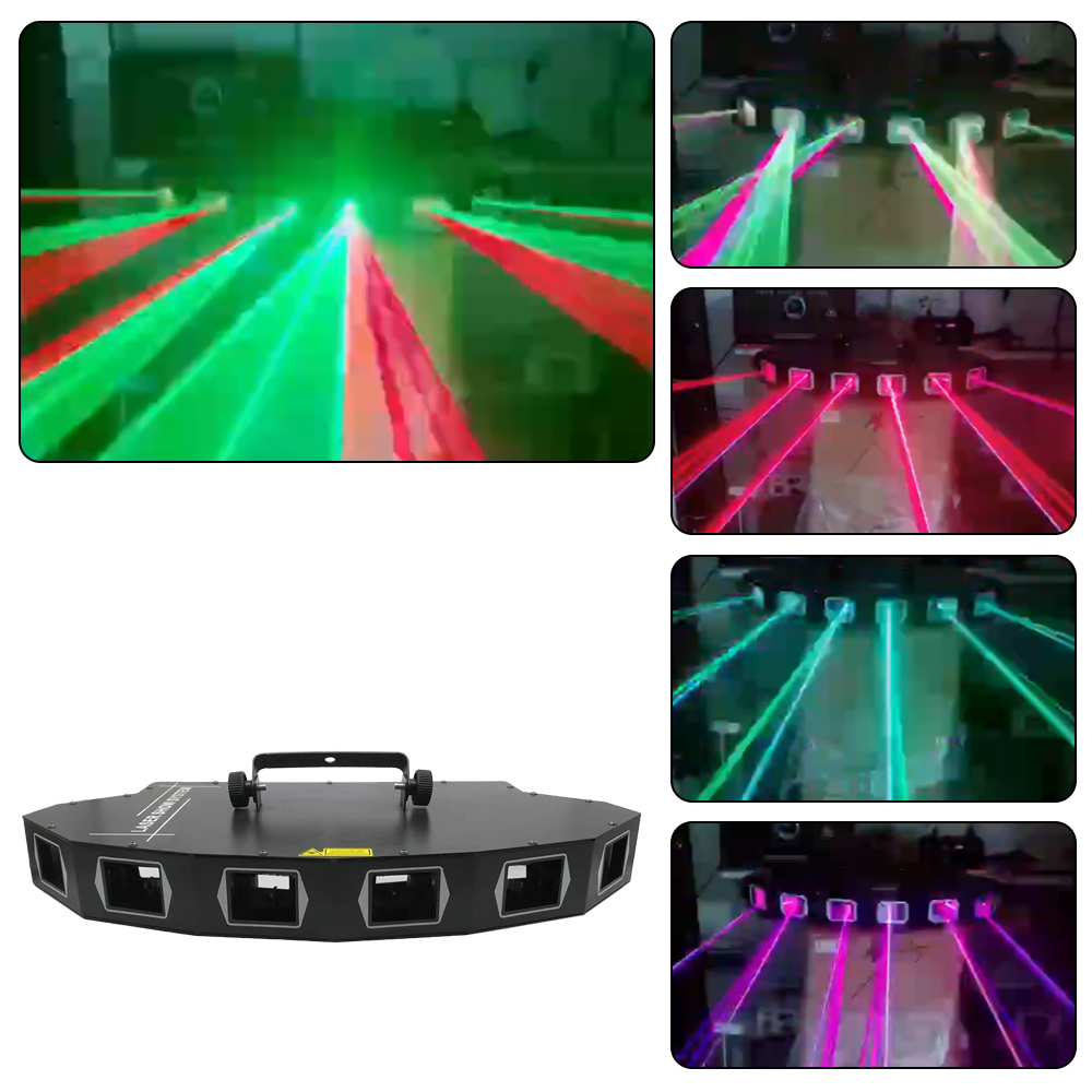 Factory Supply Full Color 6 Eye Fan Shaped Laser Light For Dj Night Clubs Party Pubs Bars