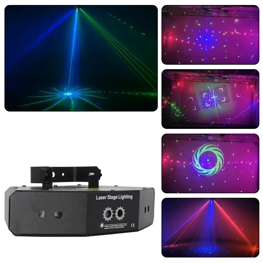 Wholesale Fan-Shaped 6-Eye Full Color RGB Pattern Laser Light DMX Stage Lighting Laser Lamp