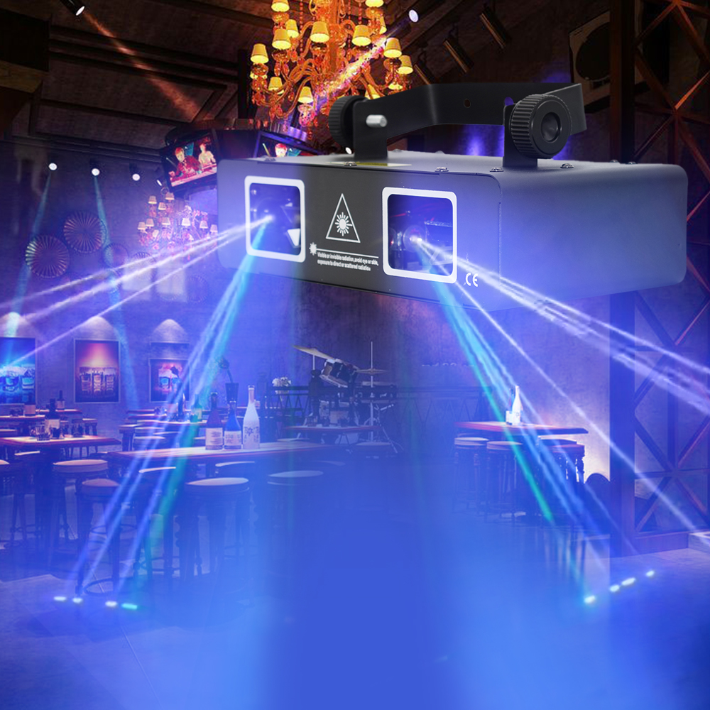 600mW Double Headed Full-color Light Bar RGB DJ Laser Light Stage Effect Lighting with Remote Controller