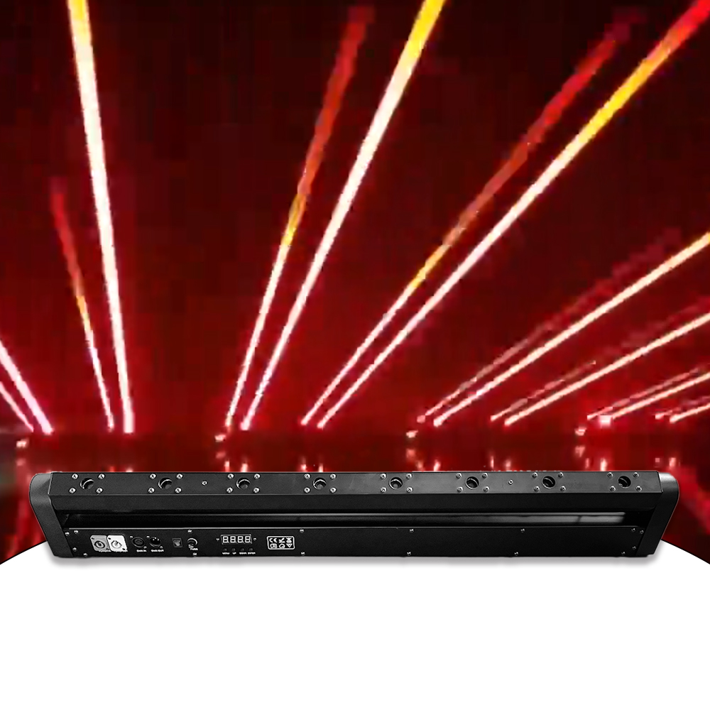 Nightclub Laser Lighting: 8-Eye Single Red, 500mw, DMX, 8000hr Life, CE-Certified