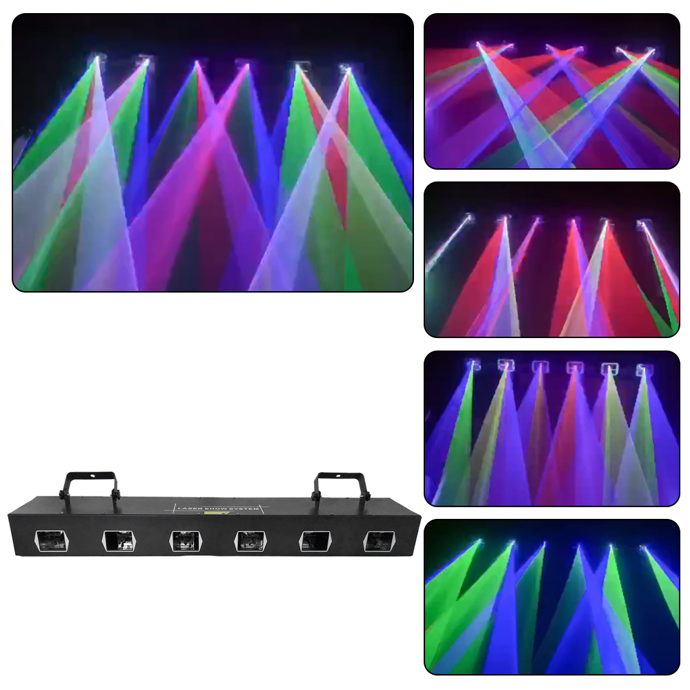 Full Color 6 Eye Long Line Laser Beam Light For Professional Stage Events Dj Night Clubs Party Pubs Bars