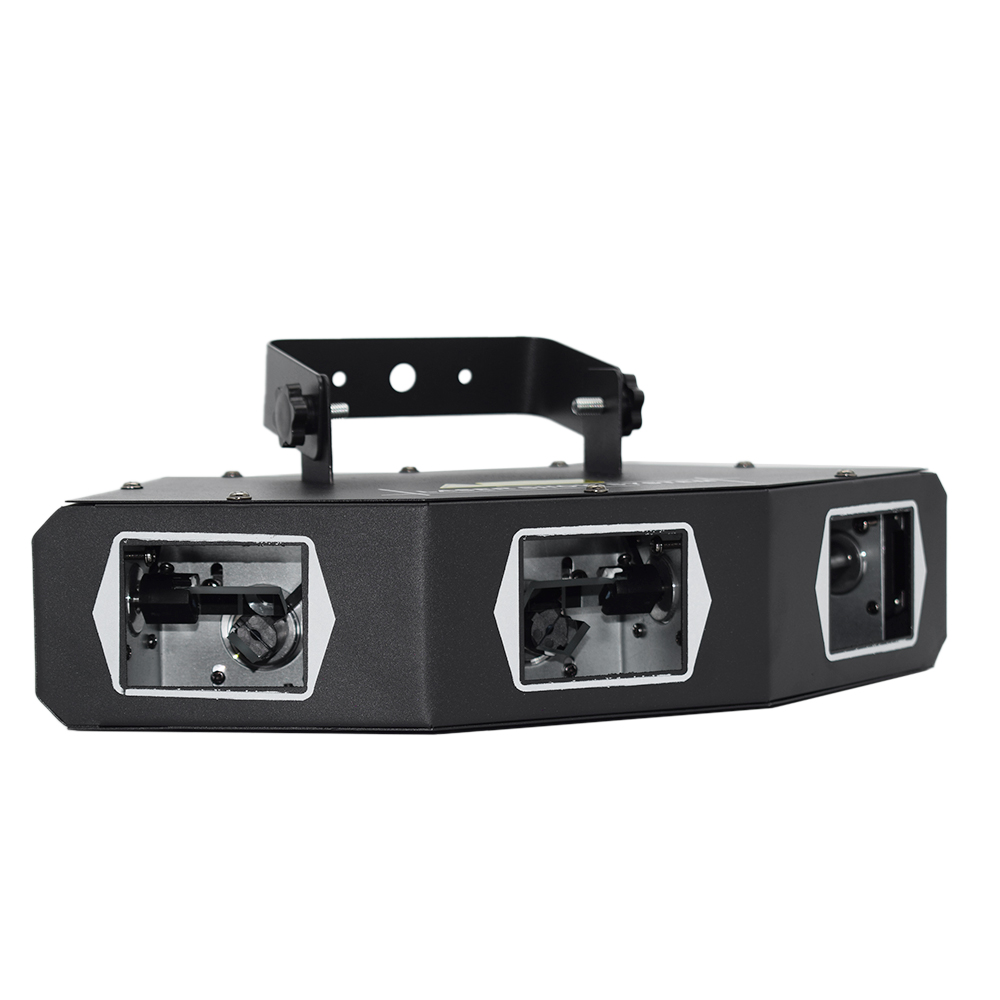 DJ Red Green Blue Color Lasers 3 Eyes Fan-shaped Laser Light DMX Sound Control Stage Lighting Projector for Disco Bar