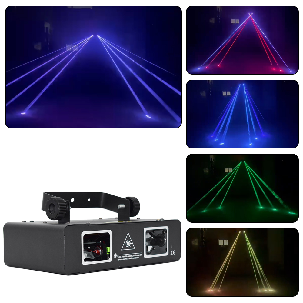 600mW Double Headed Full-color Light Bar RGB DJ Laser Light Stage Effect Lighting with Remote Controller