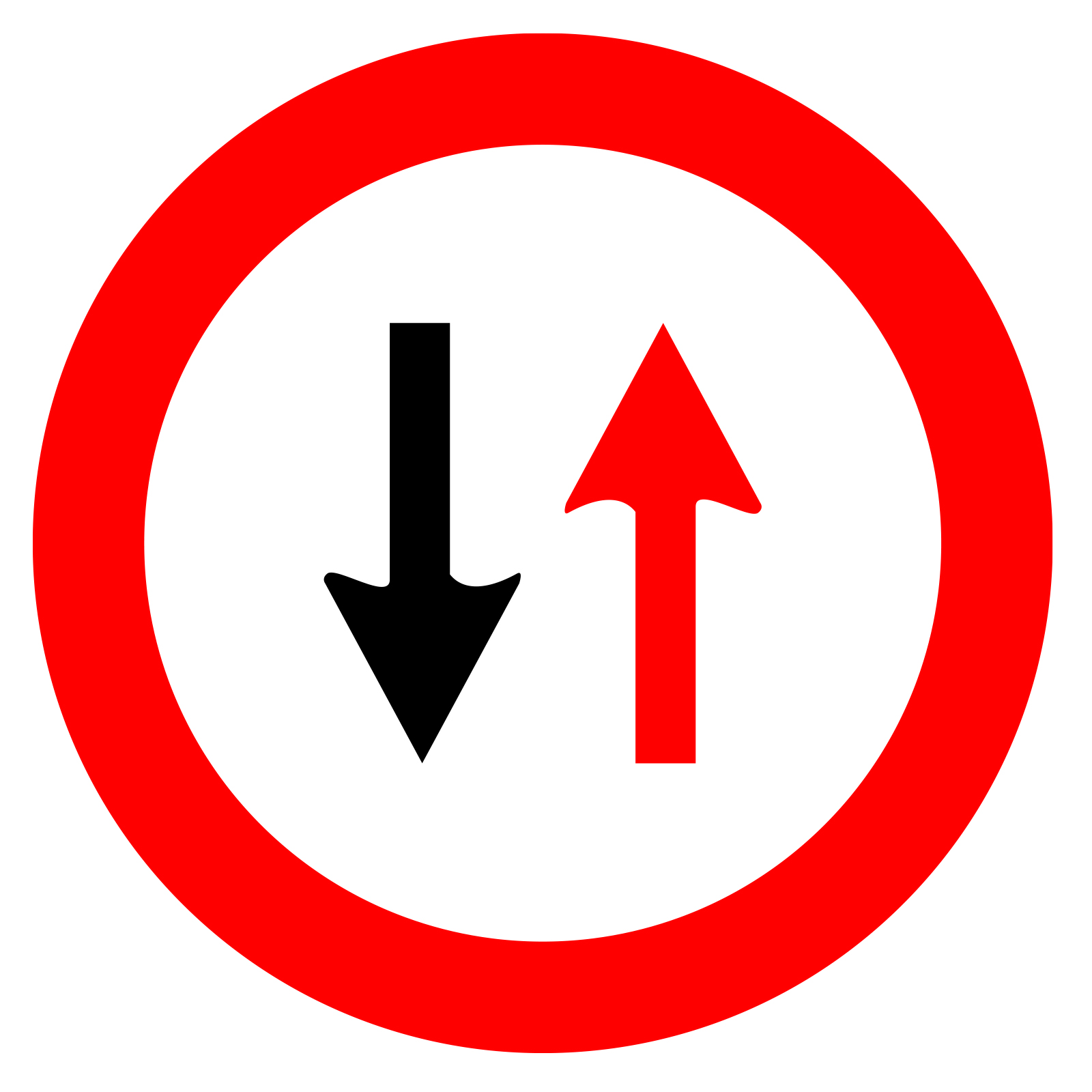 Custom Glass Gobo Road Signs Right Of Way Sign For Oncoming Vehicles تابلو حق تقدم عبور با وسیله نقلیه مقابل است