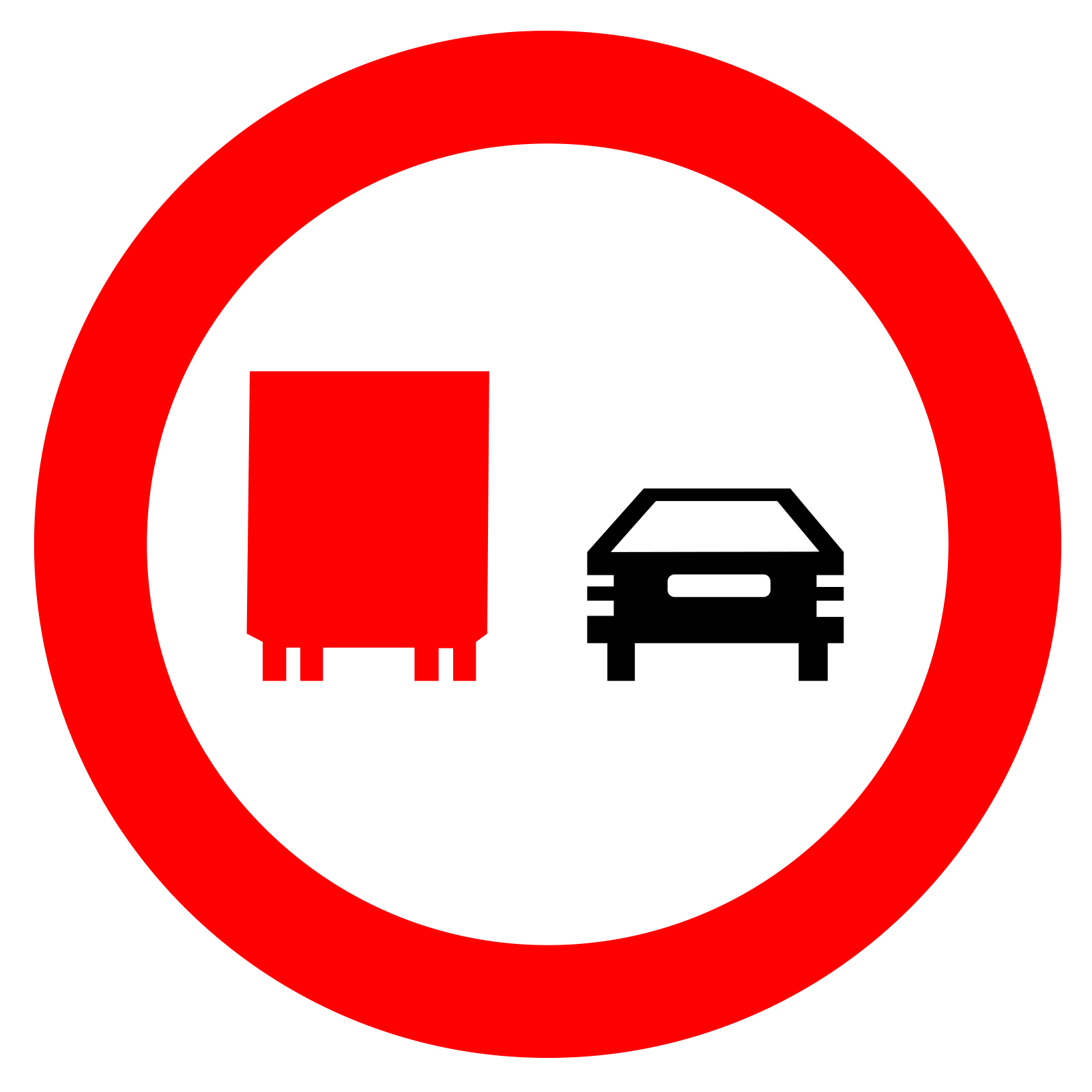 Custom Road Signs Glass Gobo No Truck Overtaking Sign تابلو سبقت کامیون ممنوع