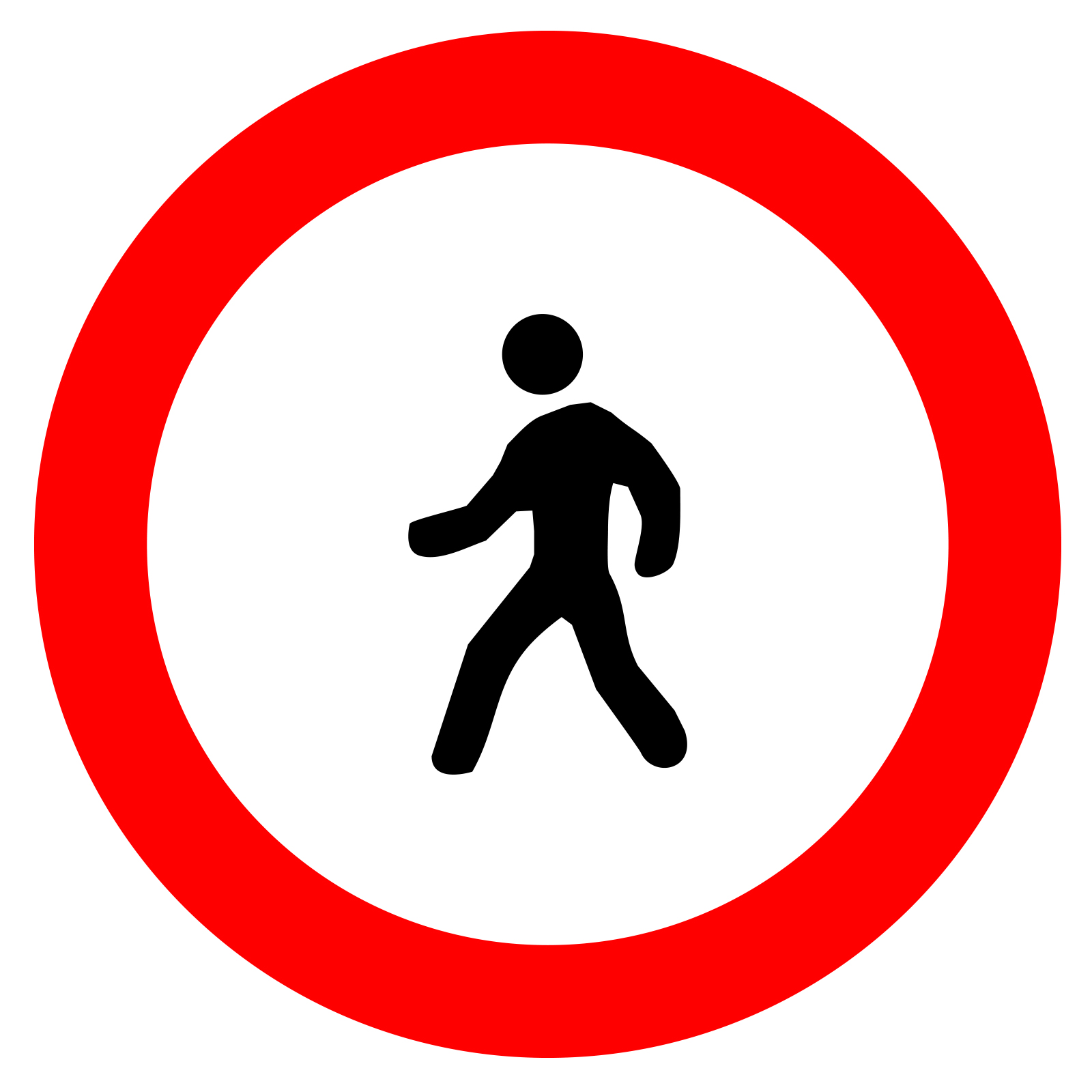 Custom Road Signs Glass Gobo No Pedestrian Crossing Sign تابلو عبور پیاده ممنوع