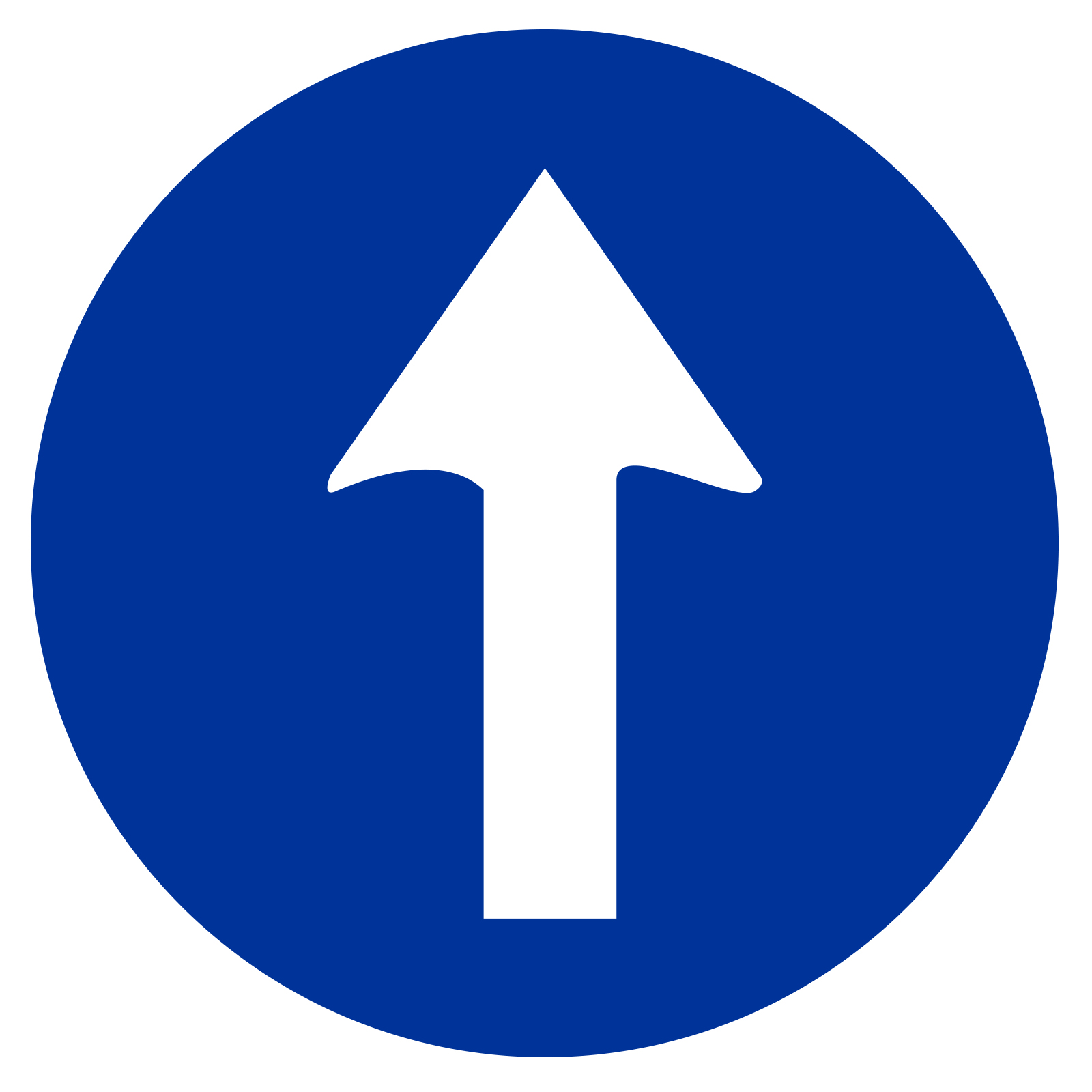 Custom Road Signs فقط عبور مستقیم مجاز است Only Straight Traffic is Allowed