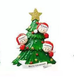 Christmas ornaments for a family