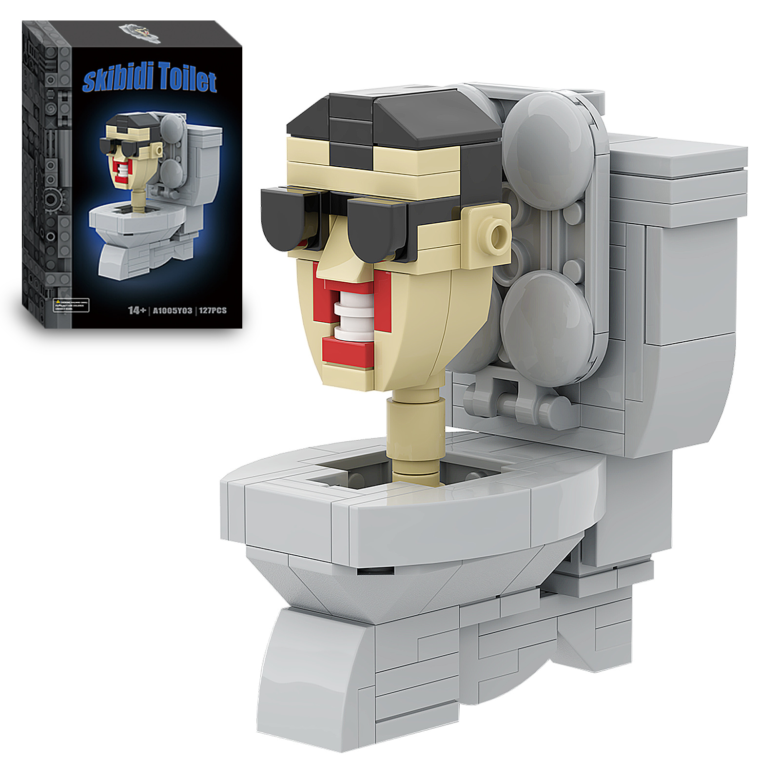 Toilet man building blocks