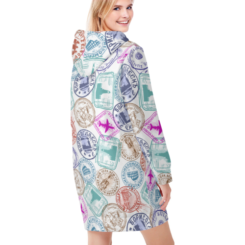 Customizable casual hooded sweatshirt dress