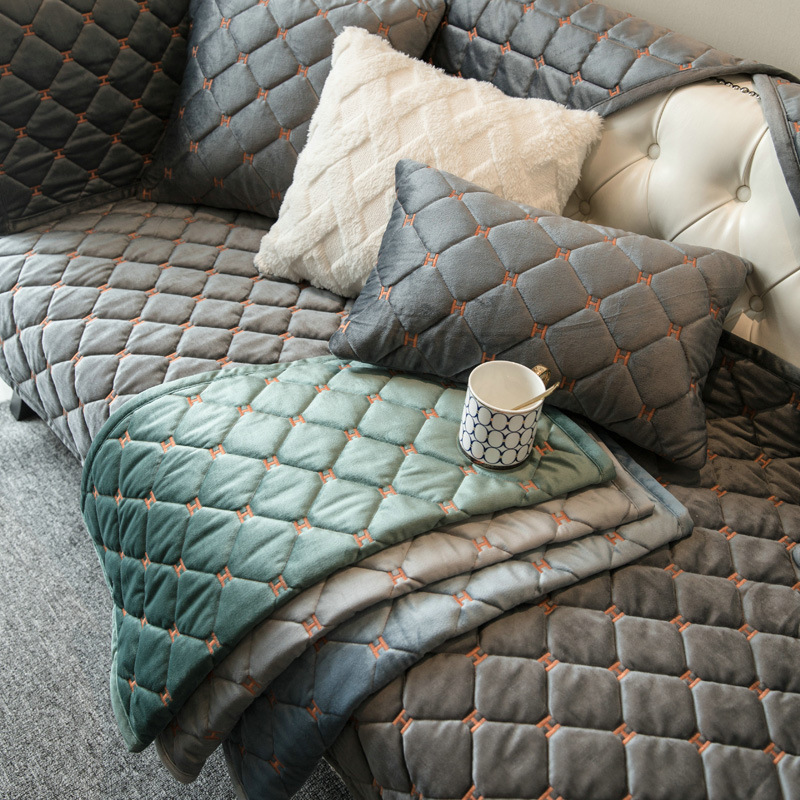 Luxury Quilted Velvet Non-Slip Sofa Cover