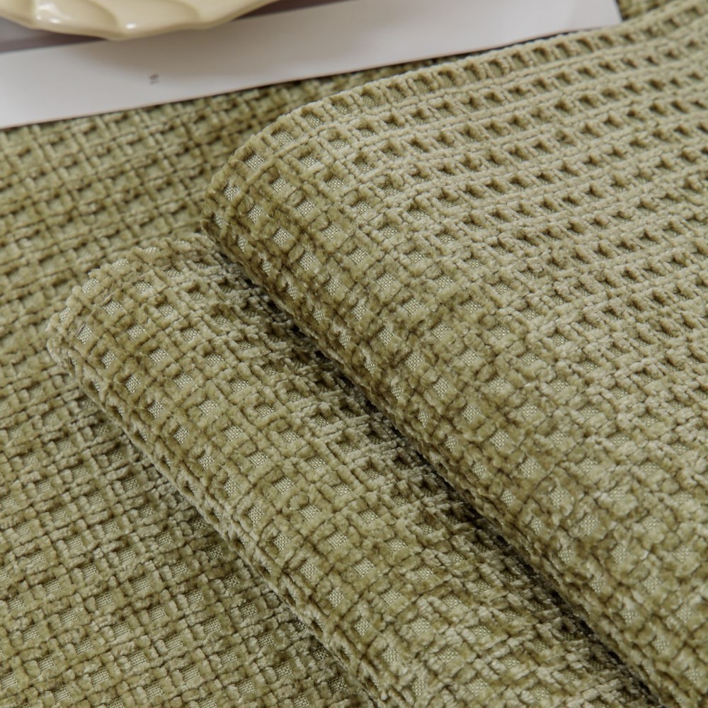 Delicate Waffle Chenille Fabric Furniture Protector Sofa Cover