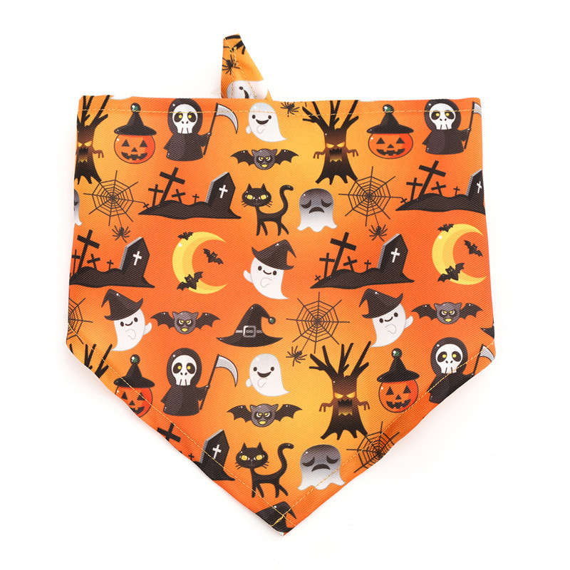 Halloween Pumpkin Ghost  Triangle Bibs Dog Bandanas