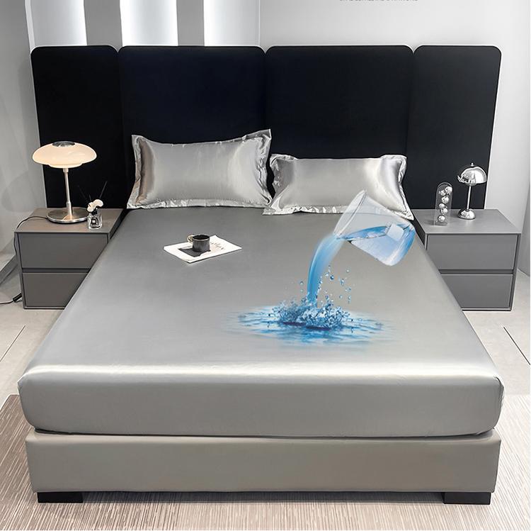 Pet-Friendly & Fur-Resistant Waterproof Satin Fitted Sheet Mattress Protector