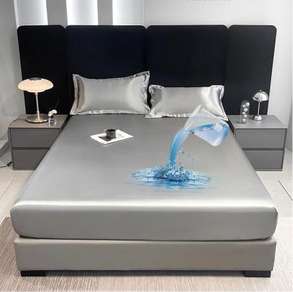 Pet-Friendly & Fur-Resistant Waterproof Satin Fitted Sheet Mattress Protector