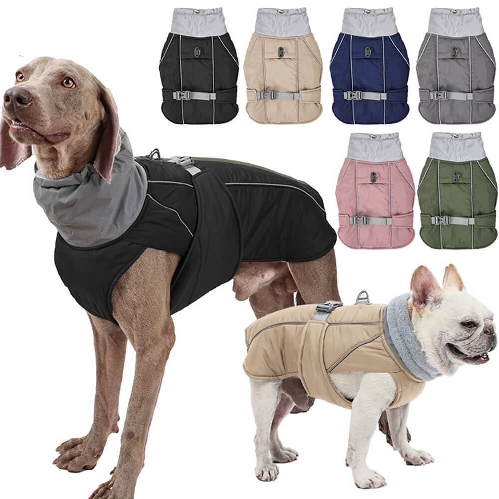 Waterproof Jacket Warm High Collar Reflective Dog Clothes