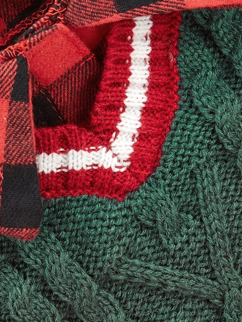 Perfect for Fall Winter Plaid Collar Cable Knit Dog Jumper Vest