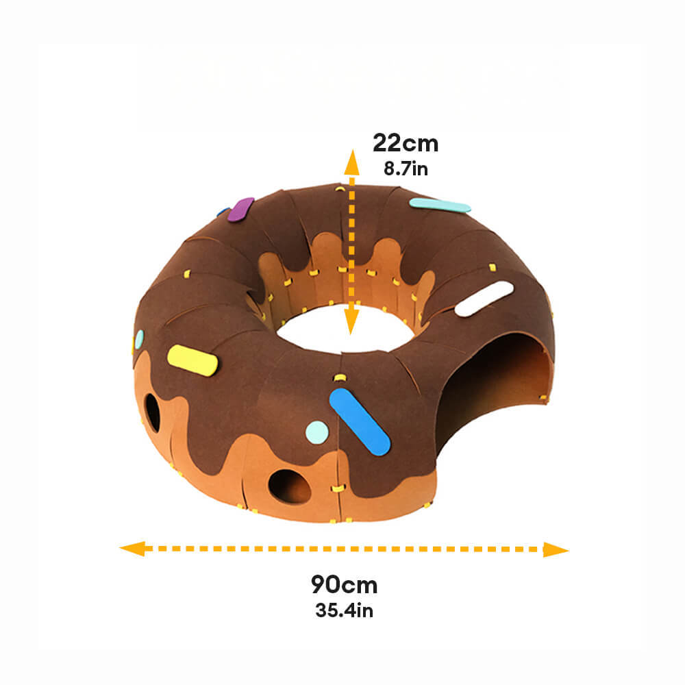 Donut-Shaped Felt Play Tunnel for Cats – Fun and Cosy Cat Tunnel