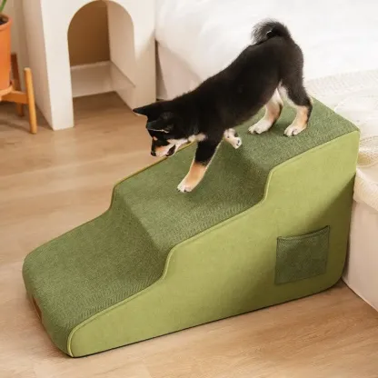 Chenille Extra Wide Non-Slip Removable Sponge Pet Steps - SafeRamp