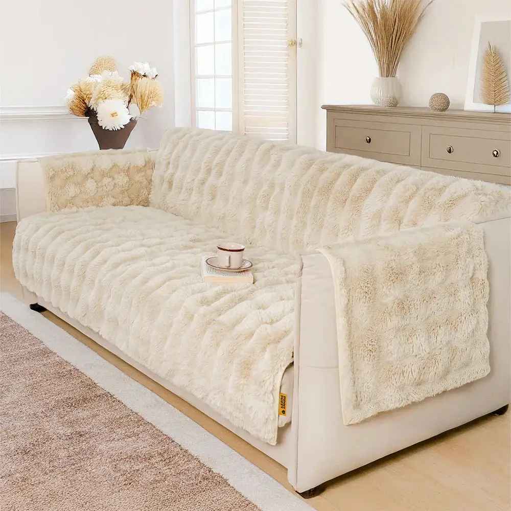 Water-resistant Fluffy Soft Furniture Protector Sofa Cover-EverDry