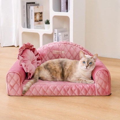 Pinky Cosy Indoor Sofa Calming Cat Bed - Princess Lord