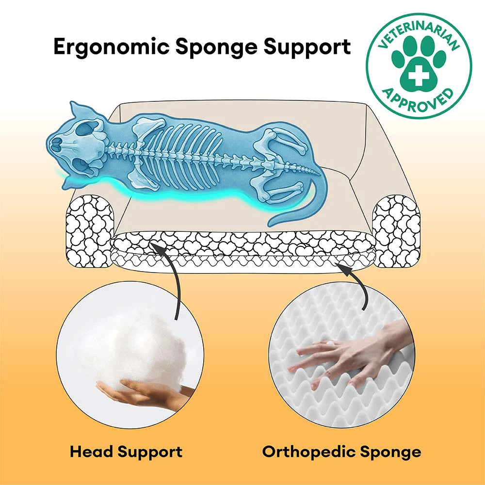 Plush Warmth Removable Orthopaedic Wedge Bolster Dog Sofa Bed - CosySlope