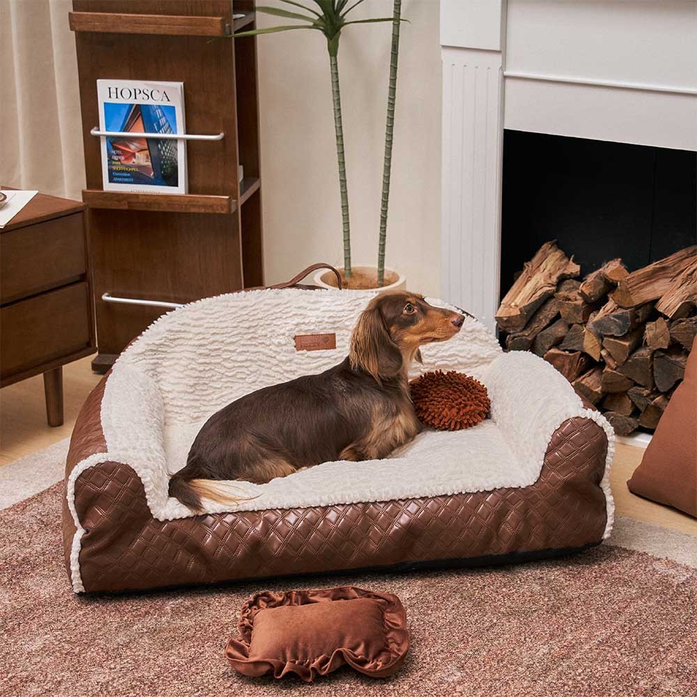 Classic Cosy Cushioning Pillow Bolster Dog Sofa Bed - Couch Potato