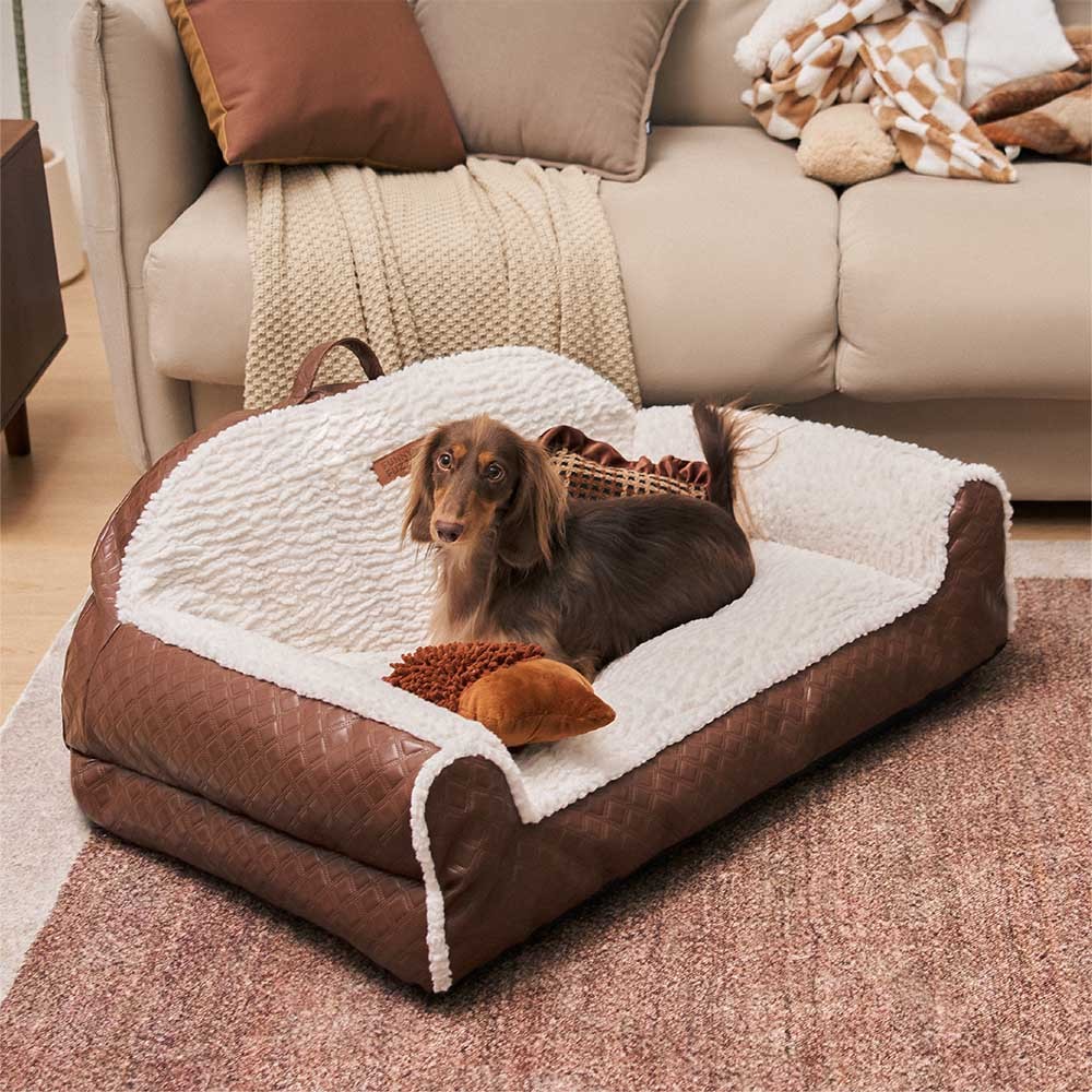 Classic Cosy Cushioning Pillow Bolster Dog Sofa Bed - Couch Potato