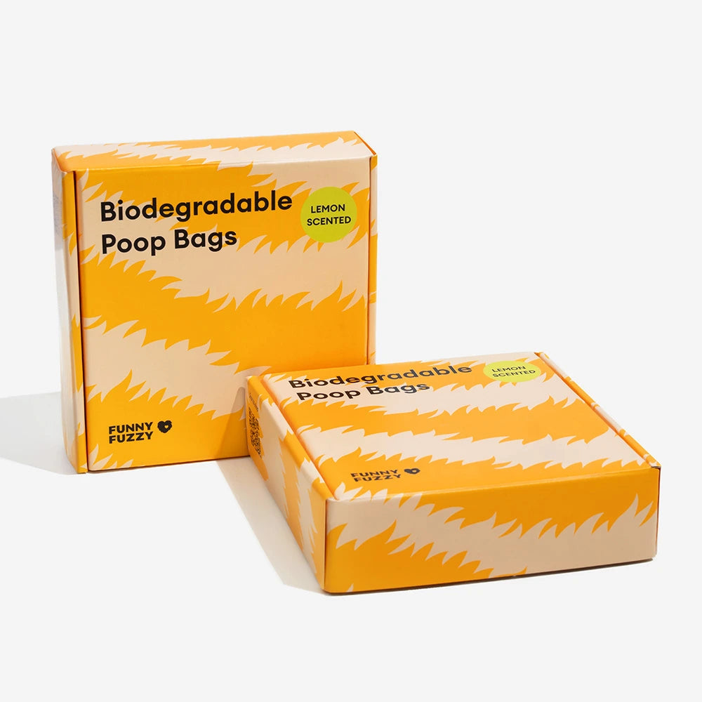 FUNNYFUZZY Lemon Scented Durable Recycled Poop Bags - Fresh Up