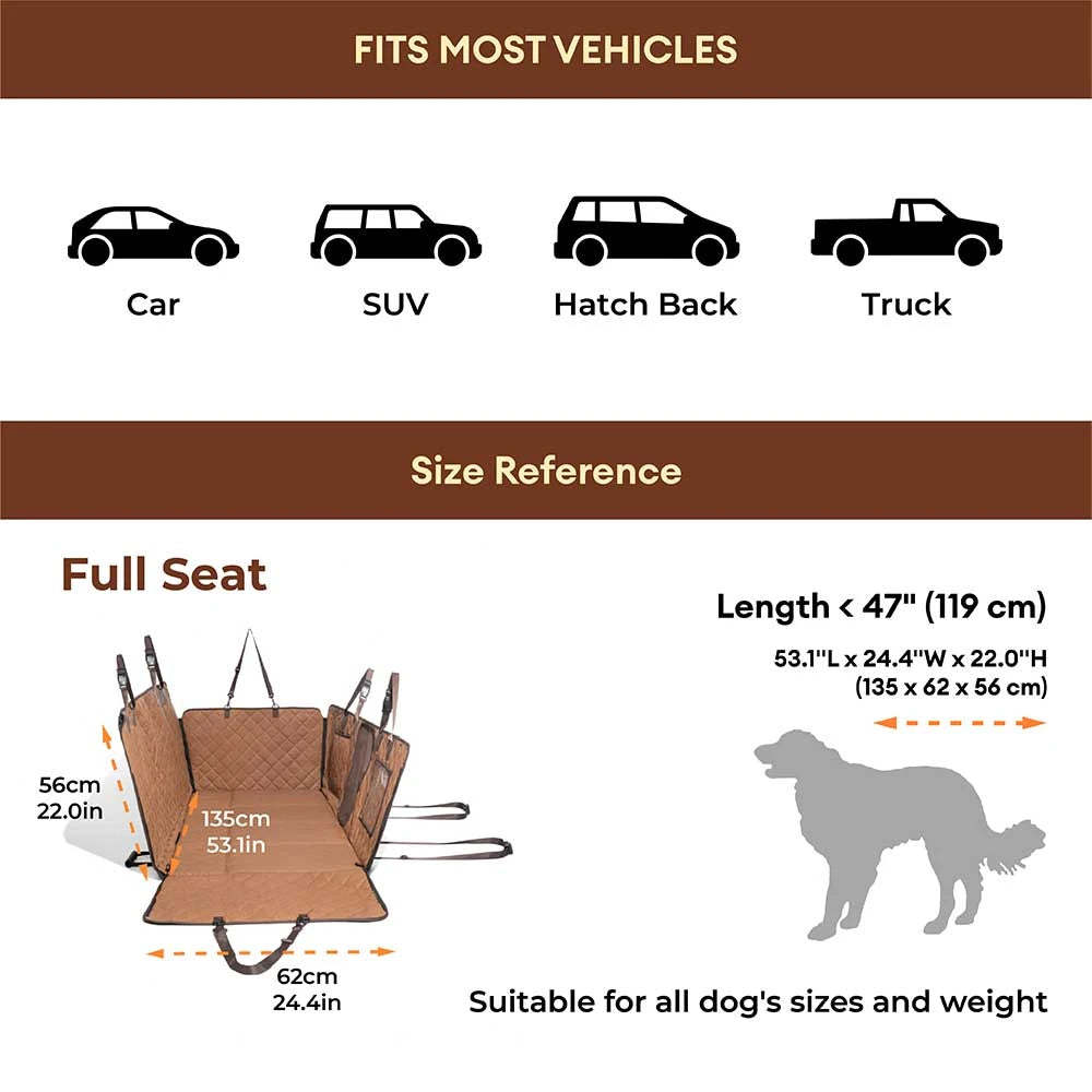 Premium Faux Leather Multi-Use Water-repellent Car Dog Seat Cover - RideProtector