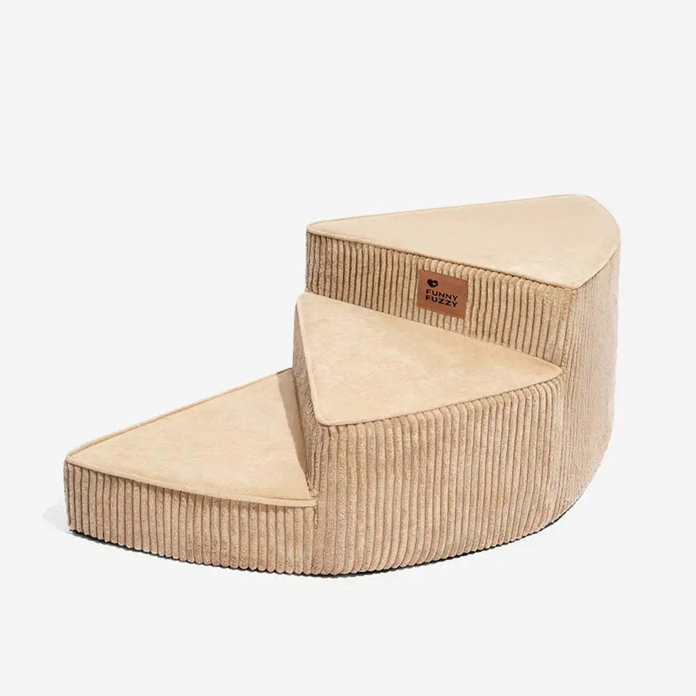 Cosy Corduroy Joint-Friendly Removable Spiral Pet Steps - CreamyStep