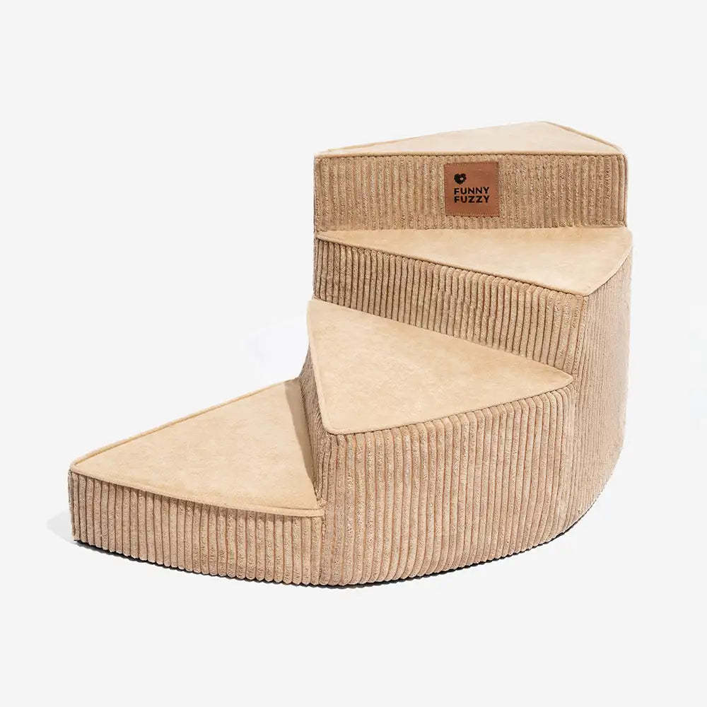 Cosy Corduroy Joint-Friendly Removable Spiral Pet Steps - CreamyStep