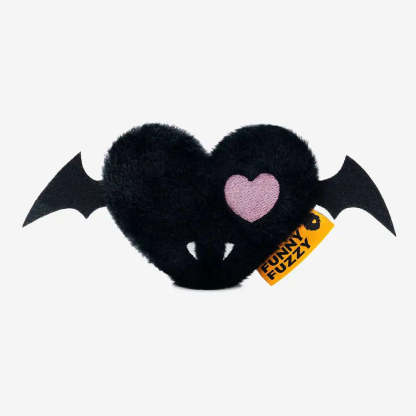 FUNNYFUZZY Halloween Plush Squeaky Dog Toy - Bat Heart