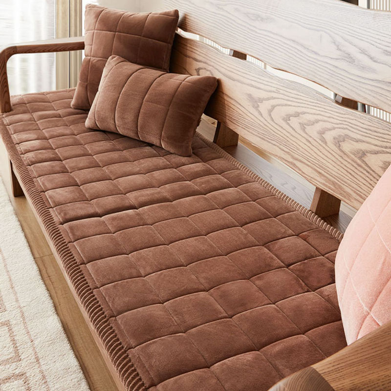Large Plaid Velvet Comfortable Non-slip Sofa Cover