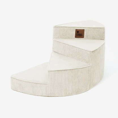 Cosy Corduroy Joint-Friendly Removable Spiral Pet Steps - CreamyStep