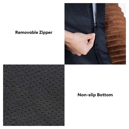 Vintage Colour-Block Flannel Removable Bolster Dog Bed with Pillow– CosyRest