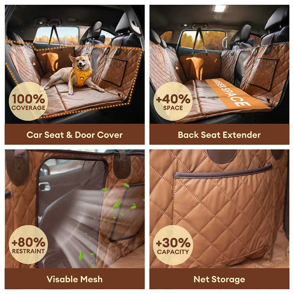 Premium Faux Leather Multi-Use Water-repellent Car Dog Seat Cover - RideProtector