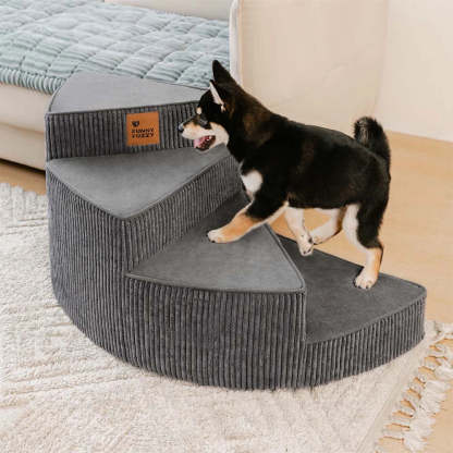Cosy Corduroy Joint-Friendly Removable Spiral Pet Steps - CreamyStep