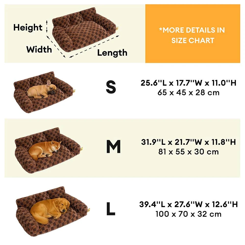 Chequered Fluffy Removable Orthopaedic Dog Bolster Bed – CosyNest