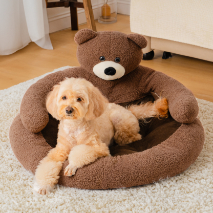 Cute Detachable Cuddle Bear Dog & Cat Bed
