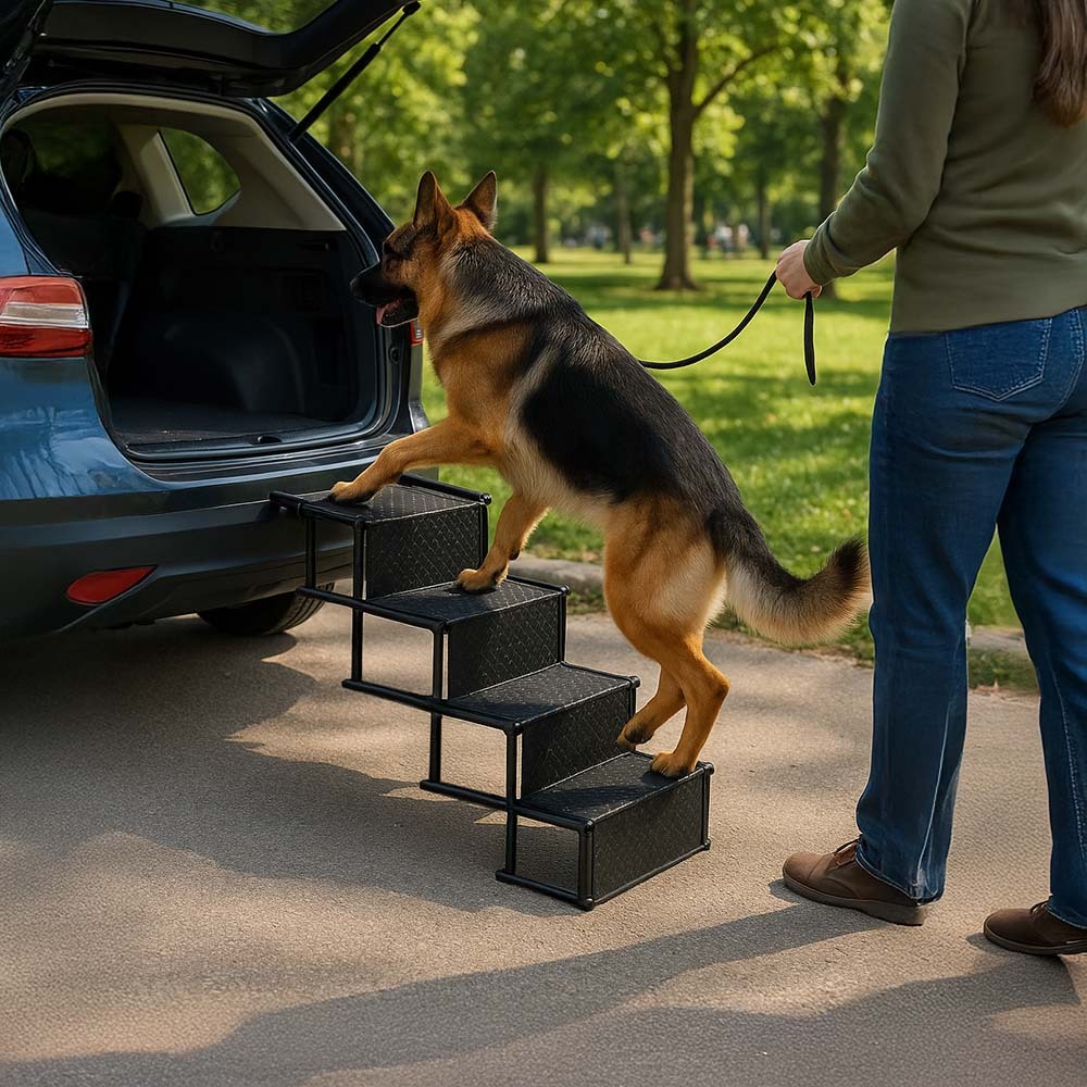 Travel Portable Foldable 4-Steps Non-Slip Dog Car Stairs