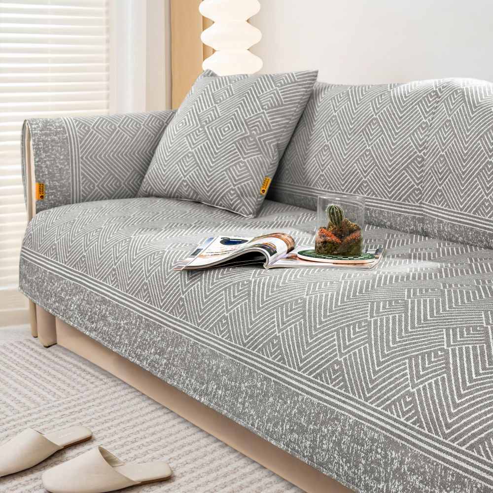 Modern Pattern Ice Silk Natural Cooling Sectional Sofa Cover Anti-scratch Protection