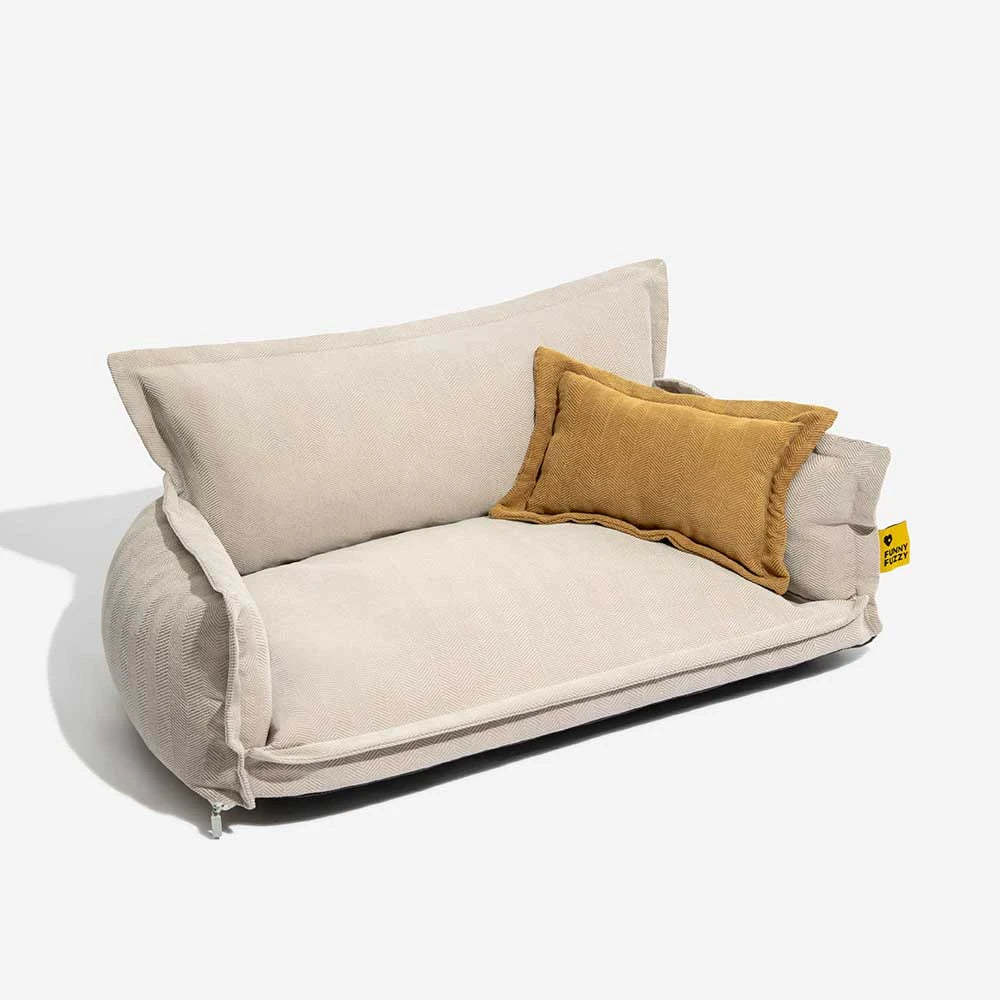 All-Season Chenille Dual-layer Removable Sponge Orthopaedic Dog Bed With Pillow