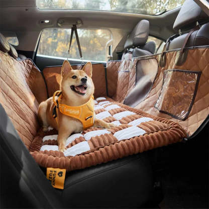 Cosy Plaid Non-Slip Dog Bed Mat for Car Seat Extender