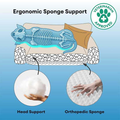 All-Season Chenille Dual-layer Removable Sponge Orthopaedic Dog Bed With Pillow