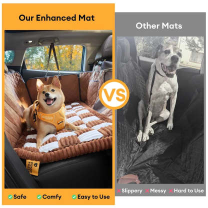 Cosy Plaid Non-Slip Dog Bed Mat for Car Seat Extender