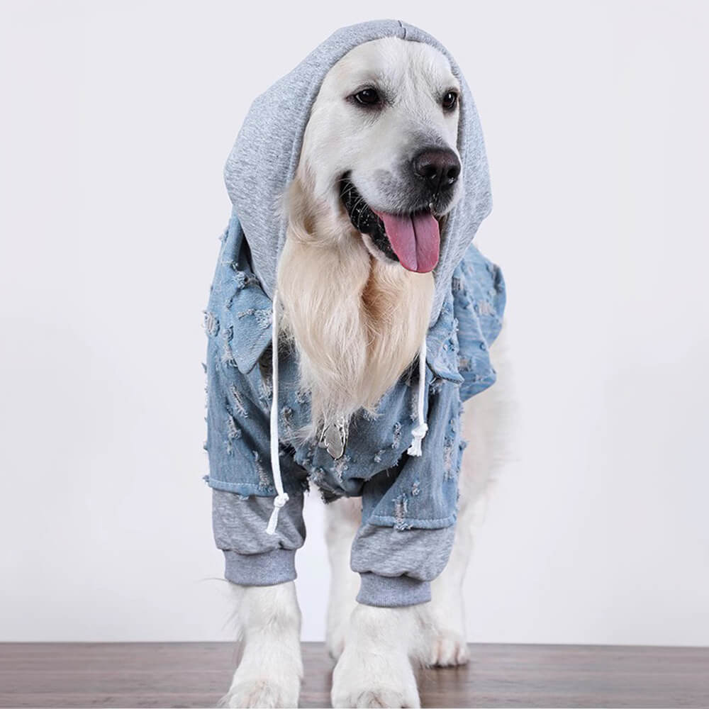 Denim dog clothes best sale